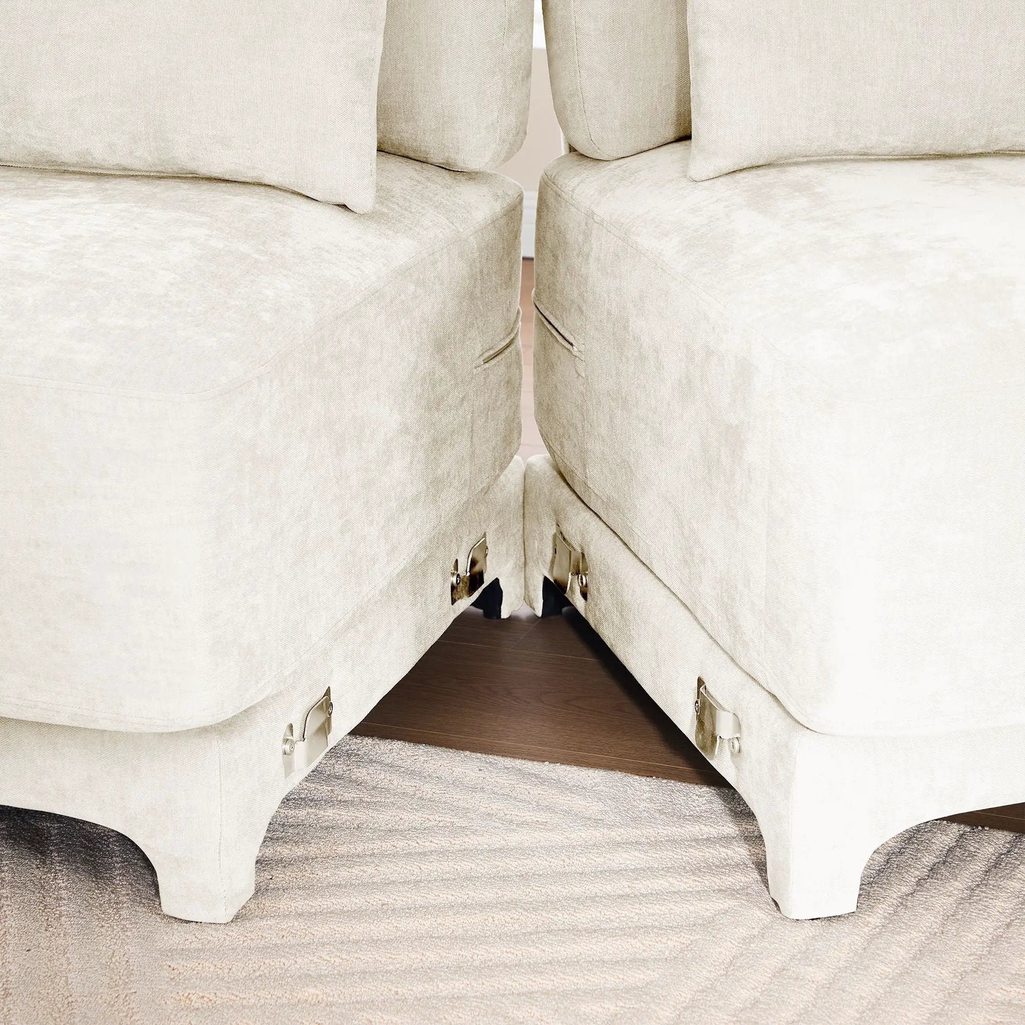 Stylish Sofa With Ottoman And Lumbar Pillows, Ergonomic Design by HouseOfZazla