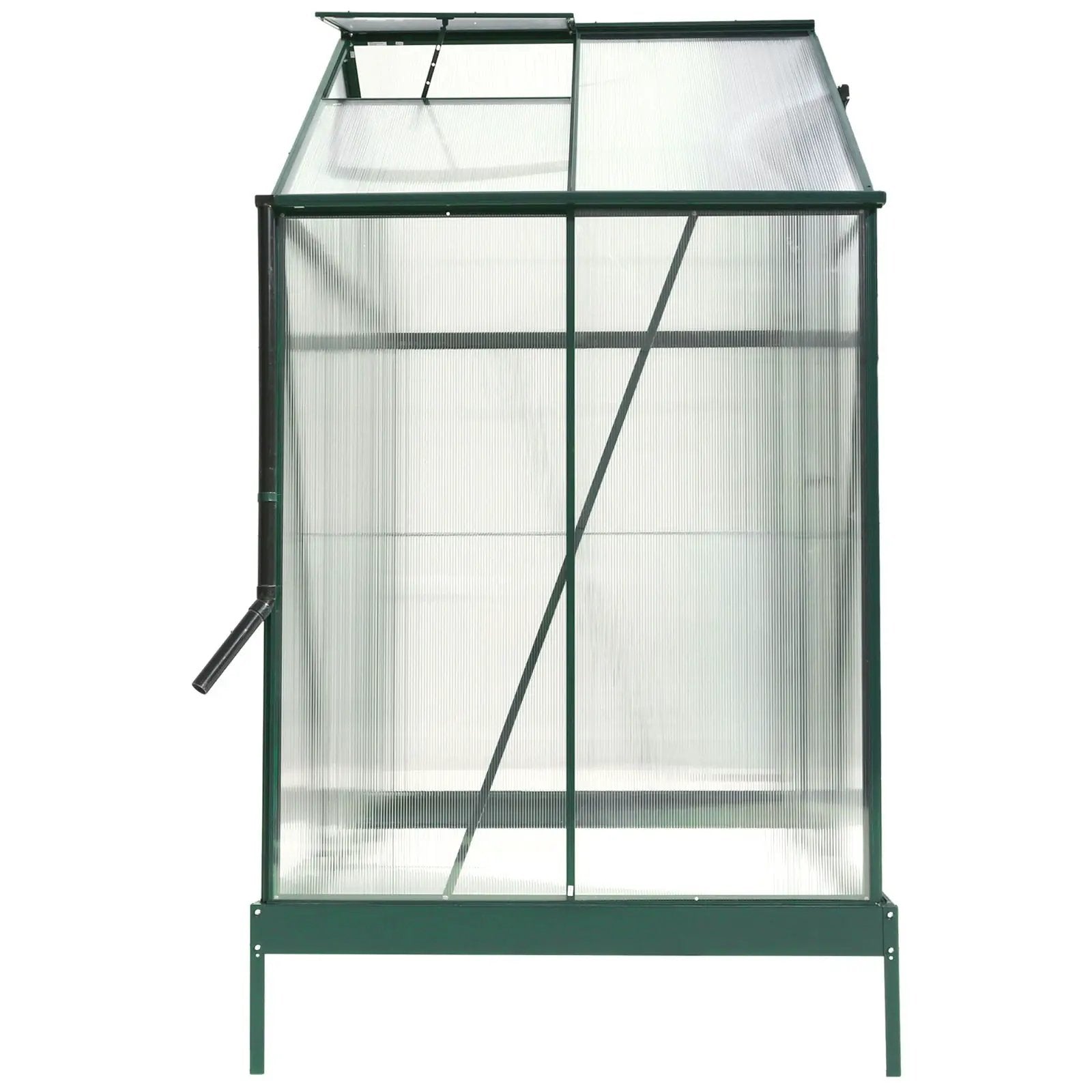 Polycarbonate house, Heavy Duty Outdoor Aluminum Walk-In House Kit With Rain Gutter, Vent And Door For Backyard Garden by HouseOfZazla