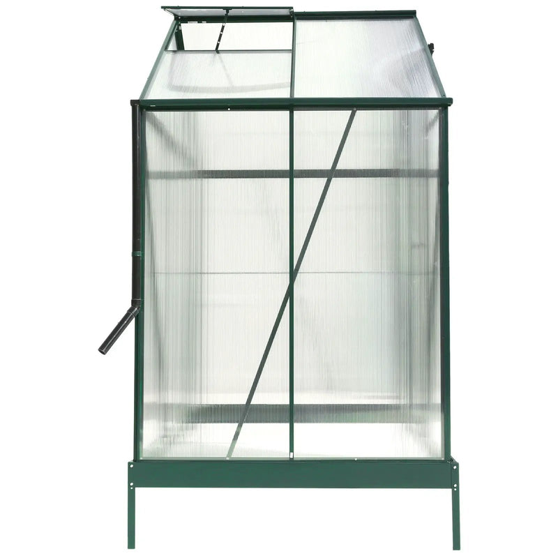 Polycarbonate house, Heavy Duty Outdoor Aluminum Walk-In House Kit With Rain Gutter, Vent And Door For Backyard Garden by HouseOfZazla