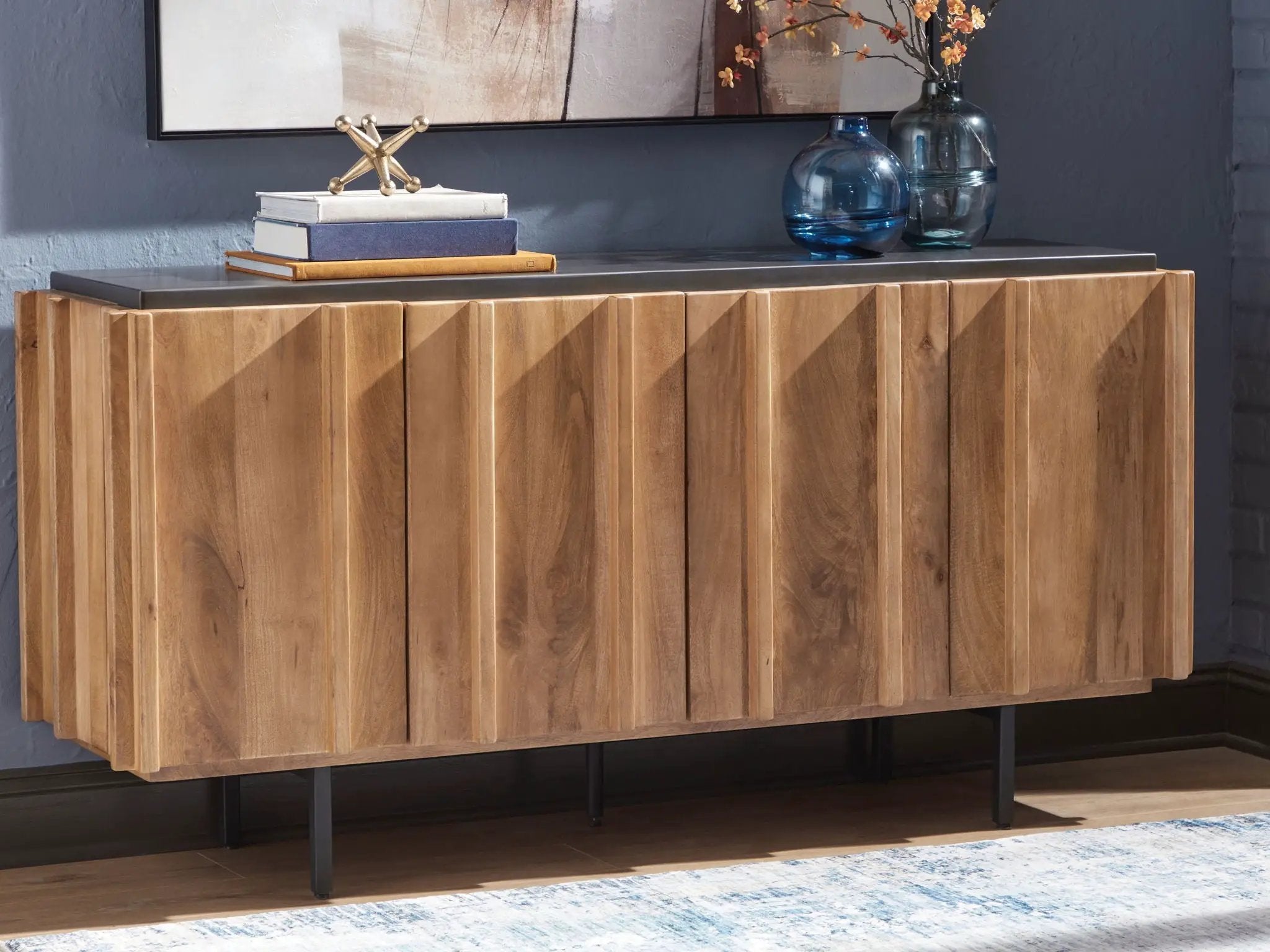Quintavious - Accent Cabinet - Brown / Charcoal by Unique Piece Furniture