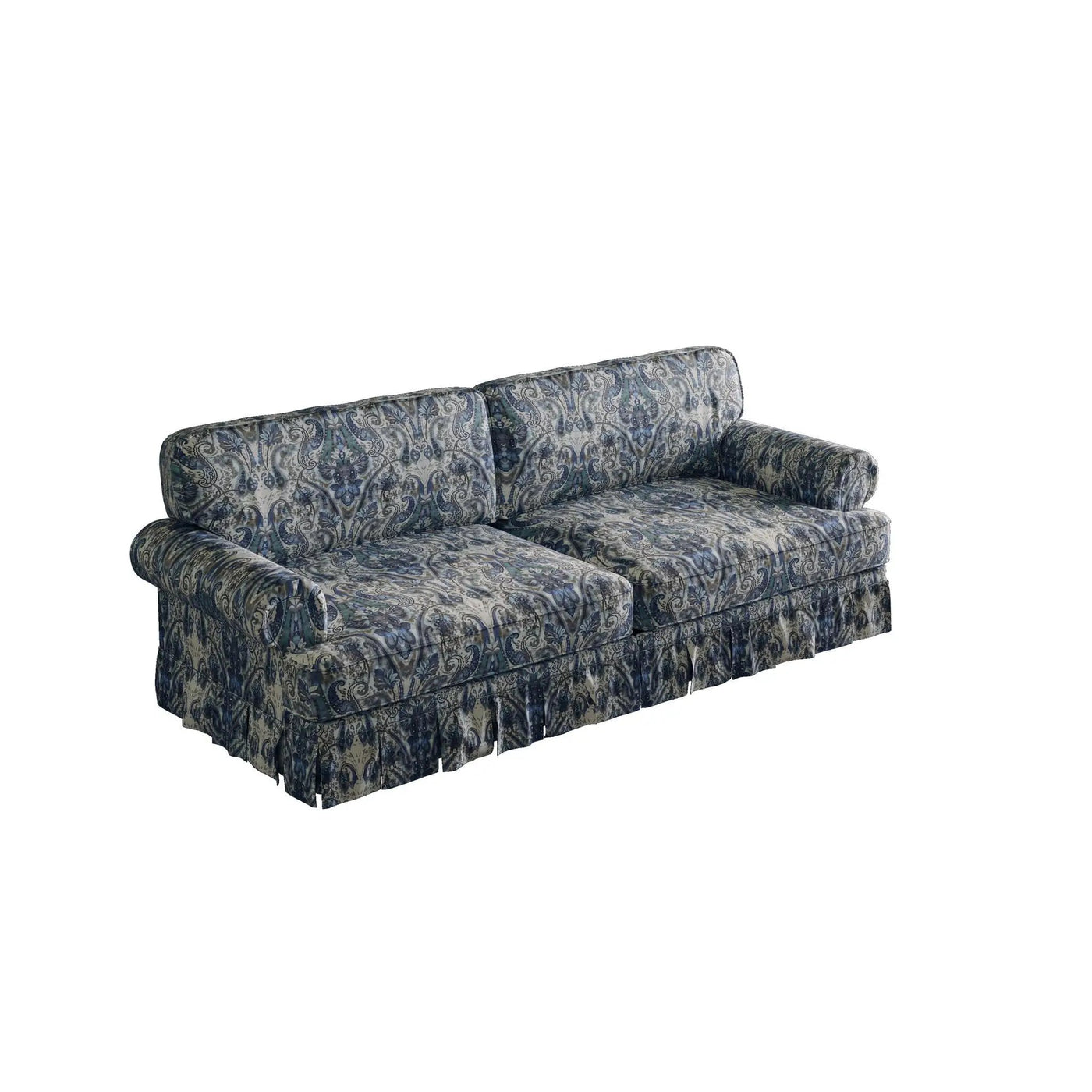 Luxuriously Comfortable Cloud Couch With Elegant Rolled Arms & Pleated Skirt Design by HouseOfZazla
