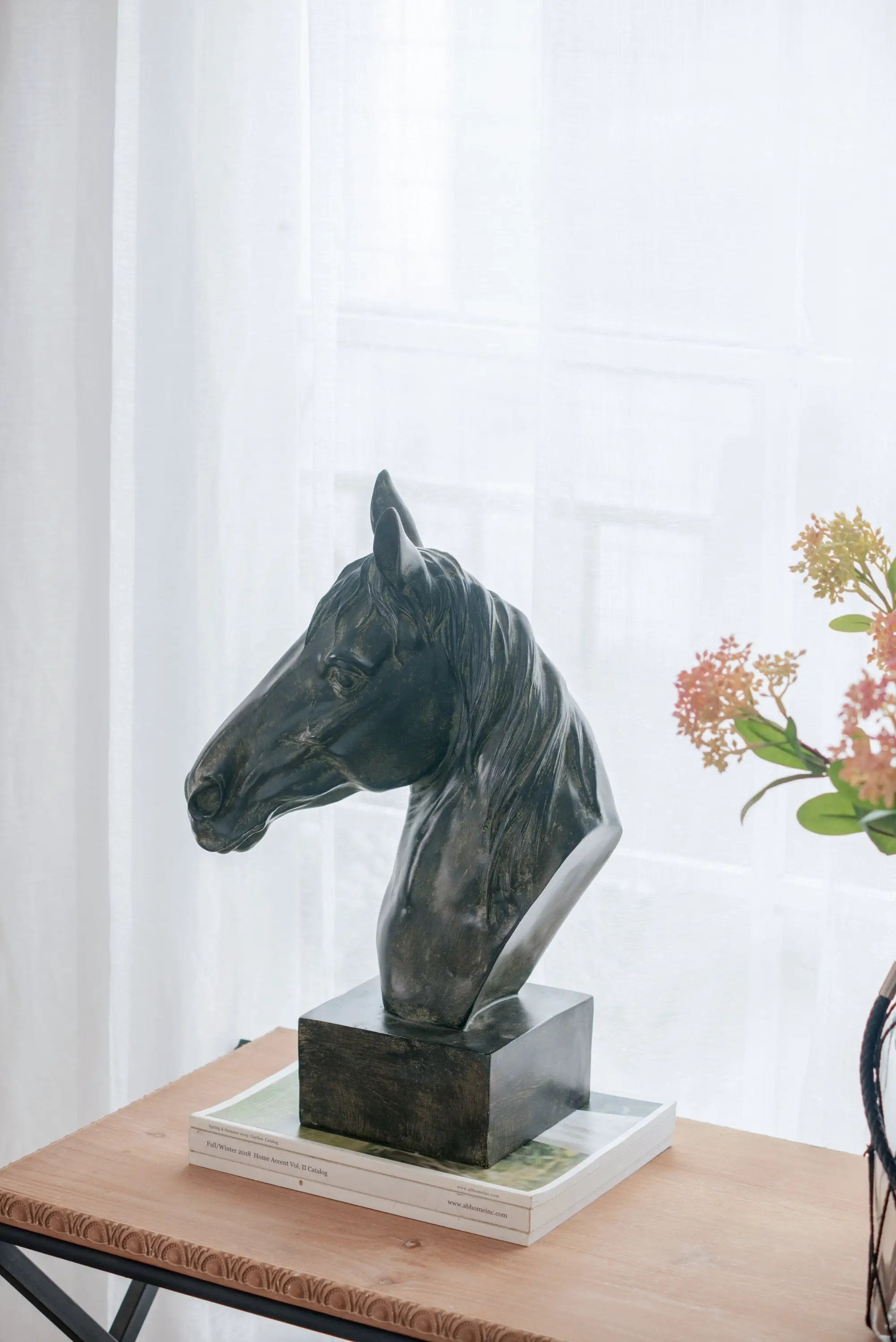 13x5.7x15.8 Equine Sculpture On Base by HouseOfZazla