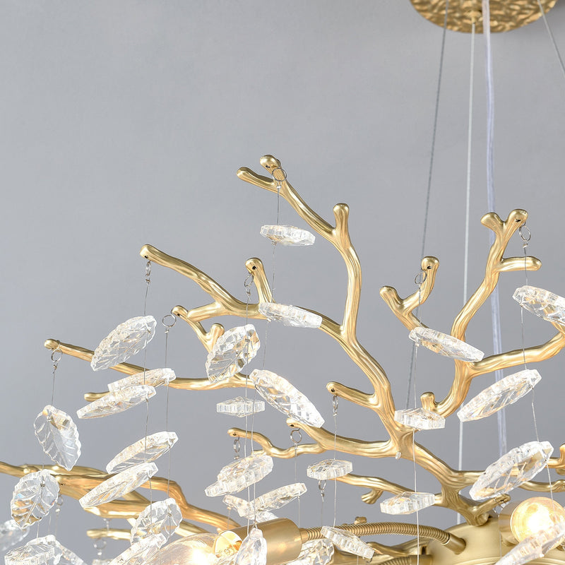 6-Light Chandelier Crystal Ceiling Lamp - Gold Finish by HouseOfZazla