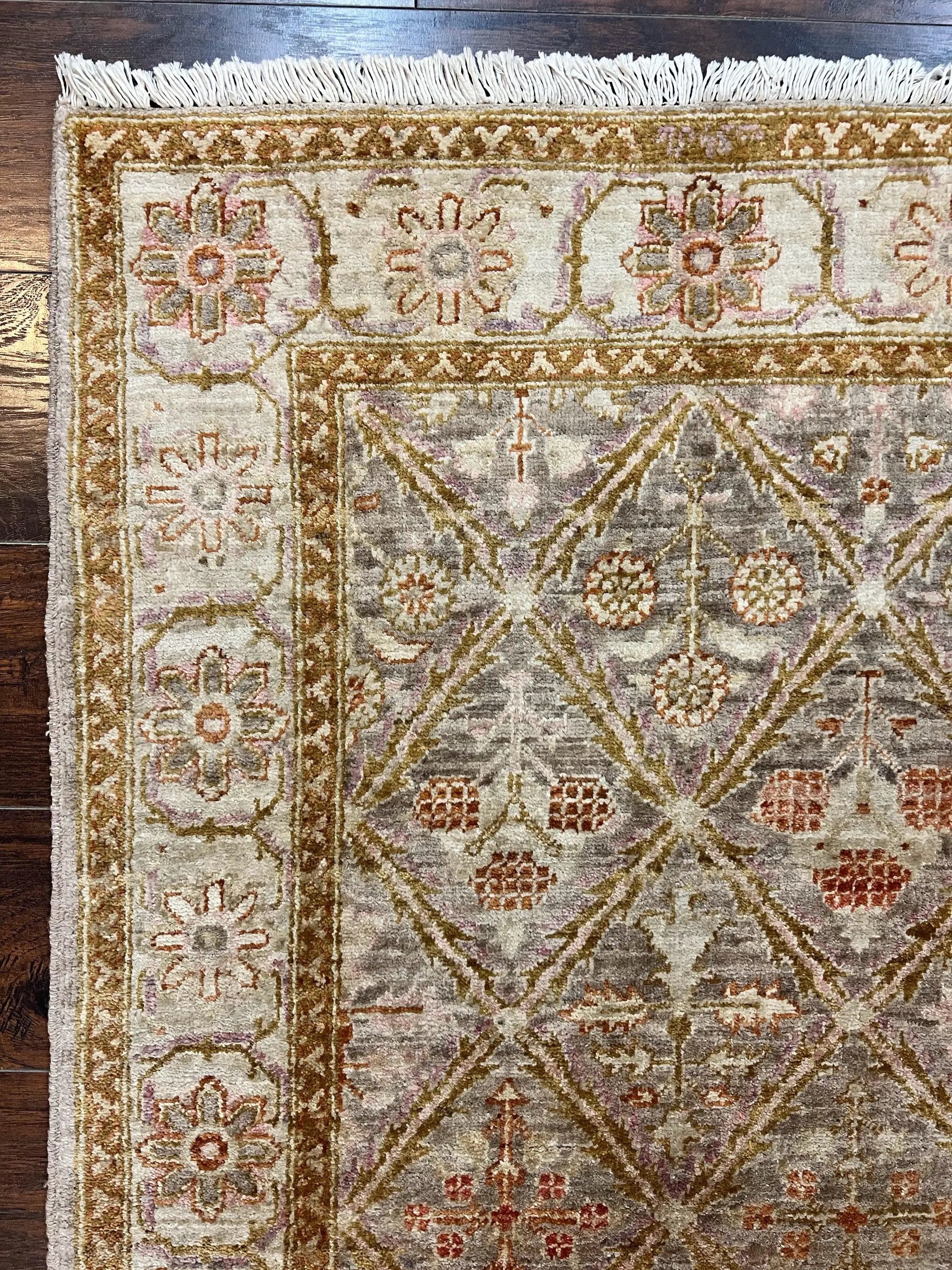 Pakistani Peshawar Rug 3x5, Safavieh Wool Handmade Hand Knotted Vintage Rug, Panel Design 3 x 5 Oriental Carpet by Jewel Rugs