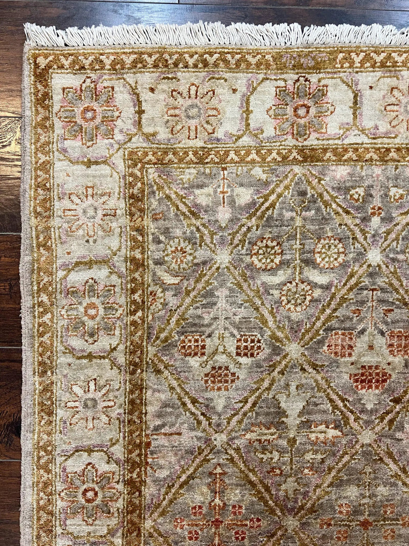 Pakistani Peshawar Rug 3x5, Safavieh Wool Handmade Hand Knotted Vintage Rug, Panel Design 3 x 5 Oriental Carpet by Jewel Rugs