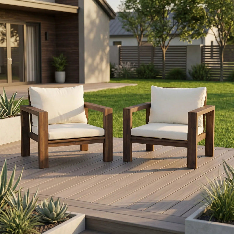 Stylish Outdoor Chair Set With Cushions For Garden (Set of 2) by HouseOfZazla