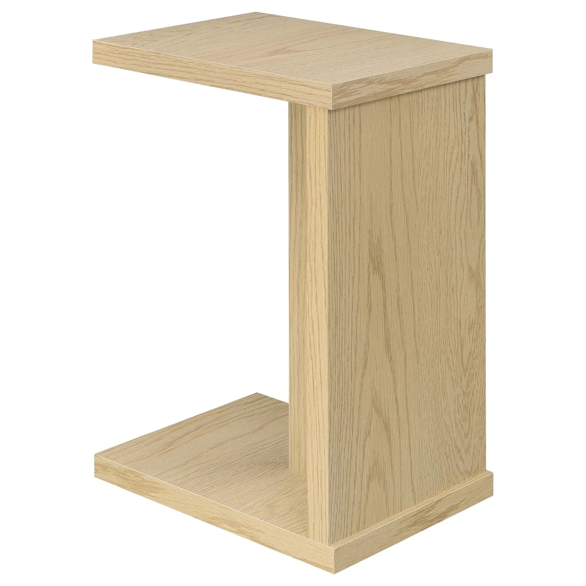Clower Engineered Wood C-Shaped Sofa Side Table Light Oak by Unique Piece Furniture