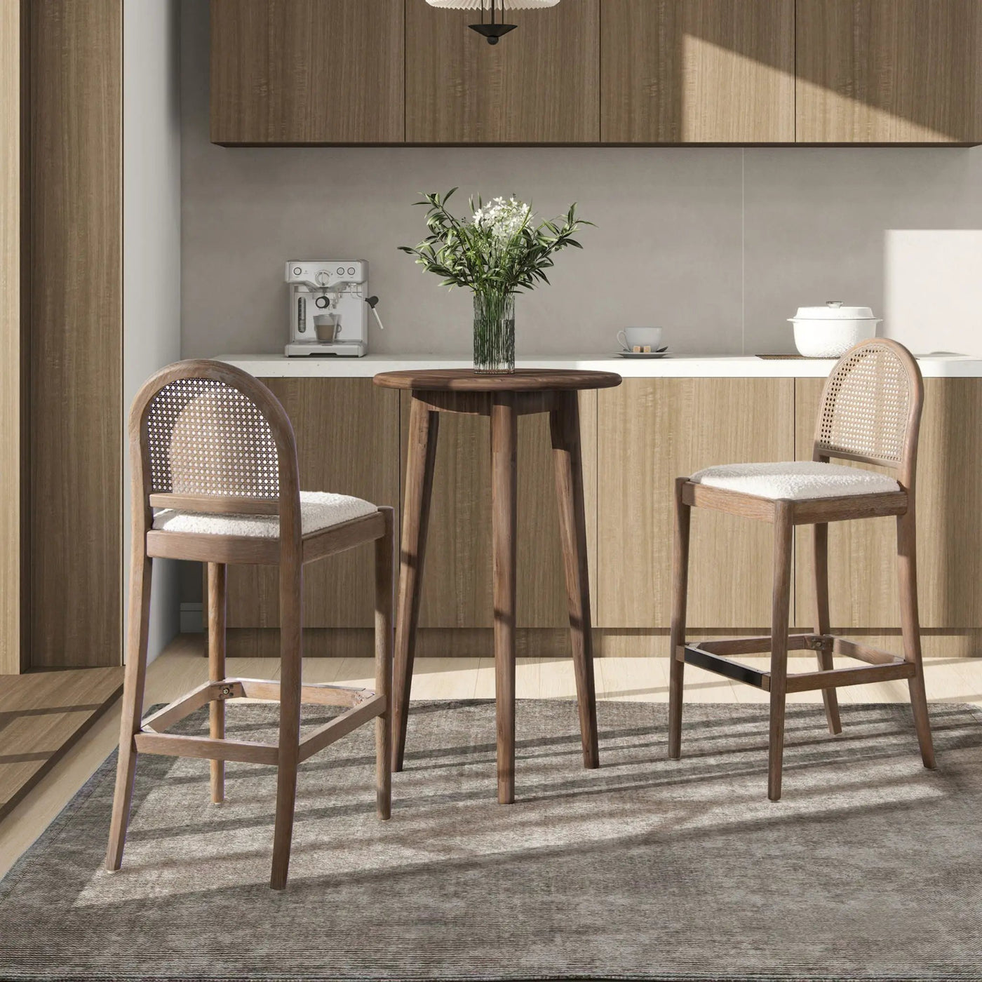 Panama - Curved Back Cane Bar Stool (Set of 2) by Unique Piece Furniture