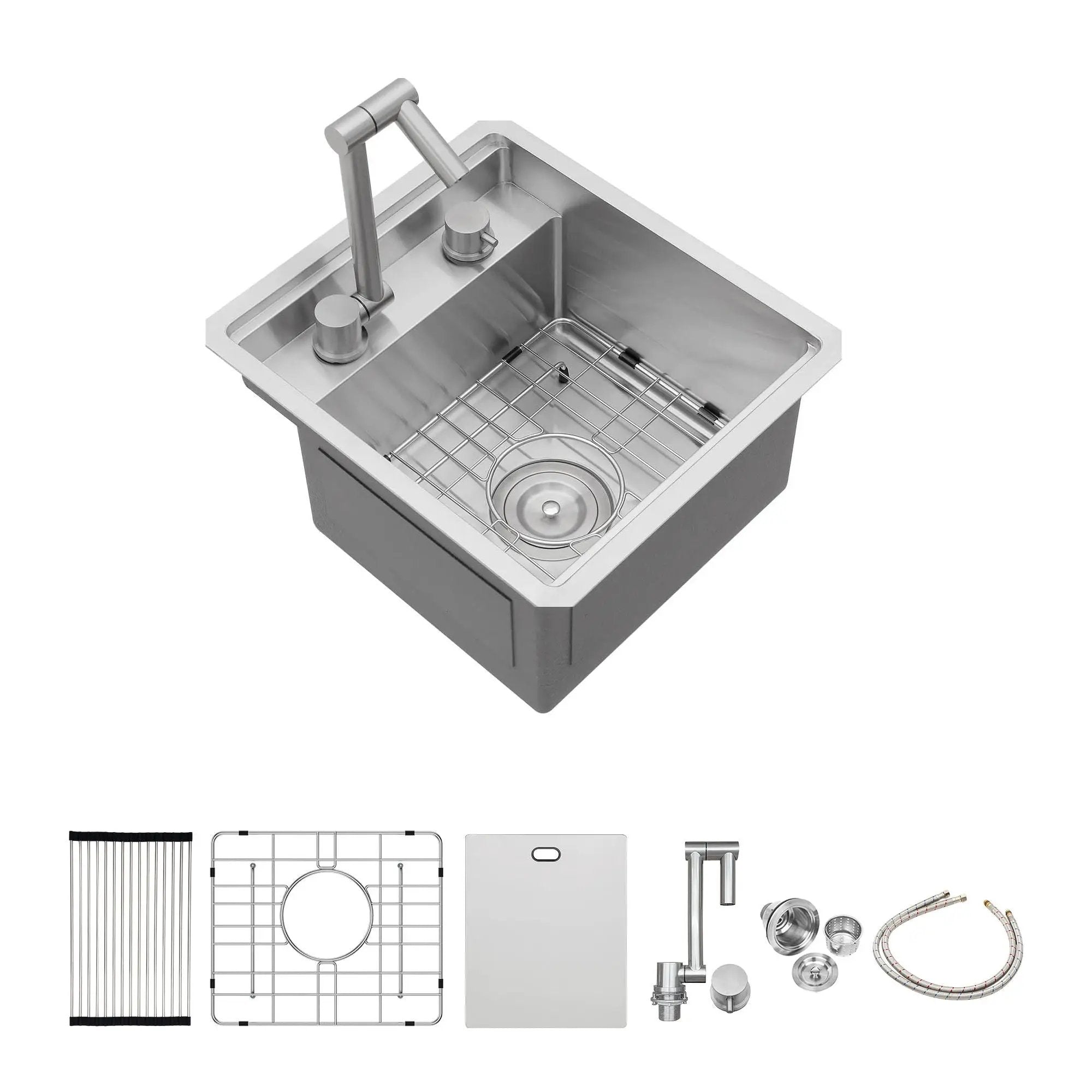 Modern Undermount Bar Sink With Folding Faucet by HouseOfZazla