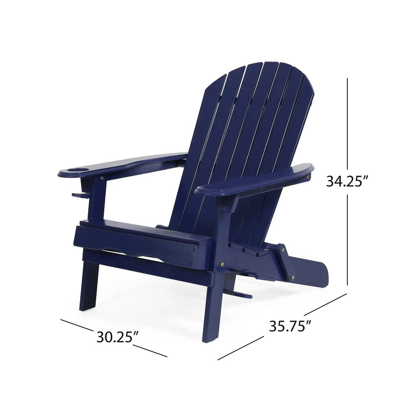 Zenithia Outdoor Foldable Adirondack Chair with 2 Cup Holders by HouseOfZazla