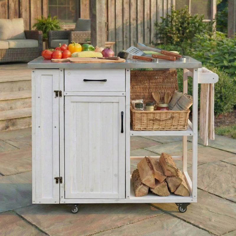 Outdoor Kitchen Island Fir Wood Prep Station by HouseOfZazla