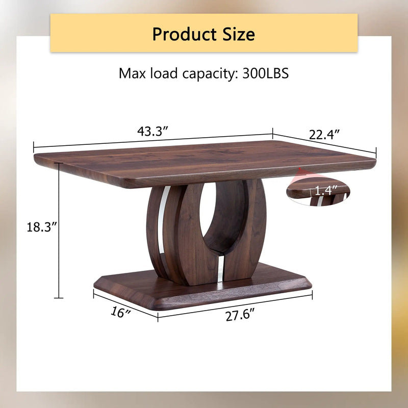 Modern, Minimalist Rectangular Coffee Table by Unique Piece Furniture