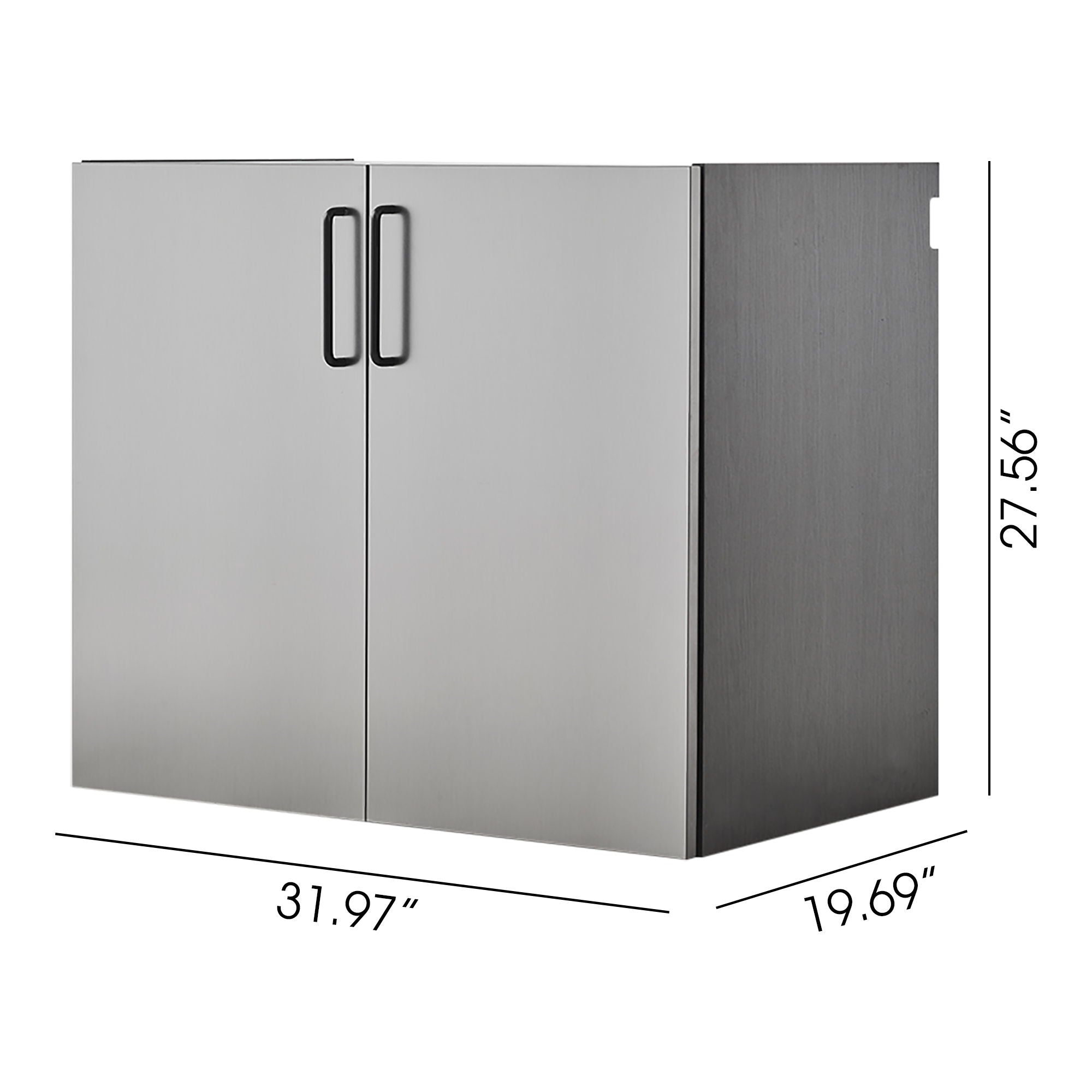 Astro Series - Wall Mounted Base Door Storage Cabinet - Metallic Gray by HouseOfZazla