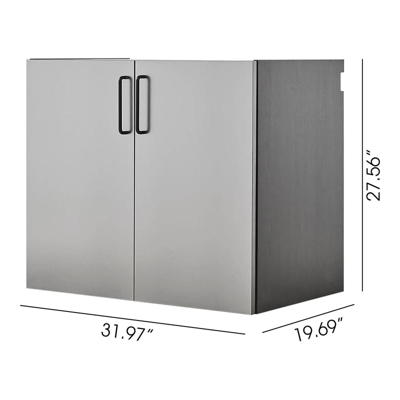 Astro Series - Wall Mounted Base Door Storage Cabinet - Metallic Gray by HouseOfZazla
