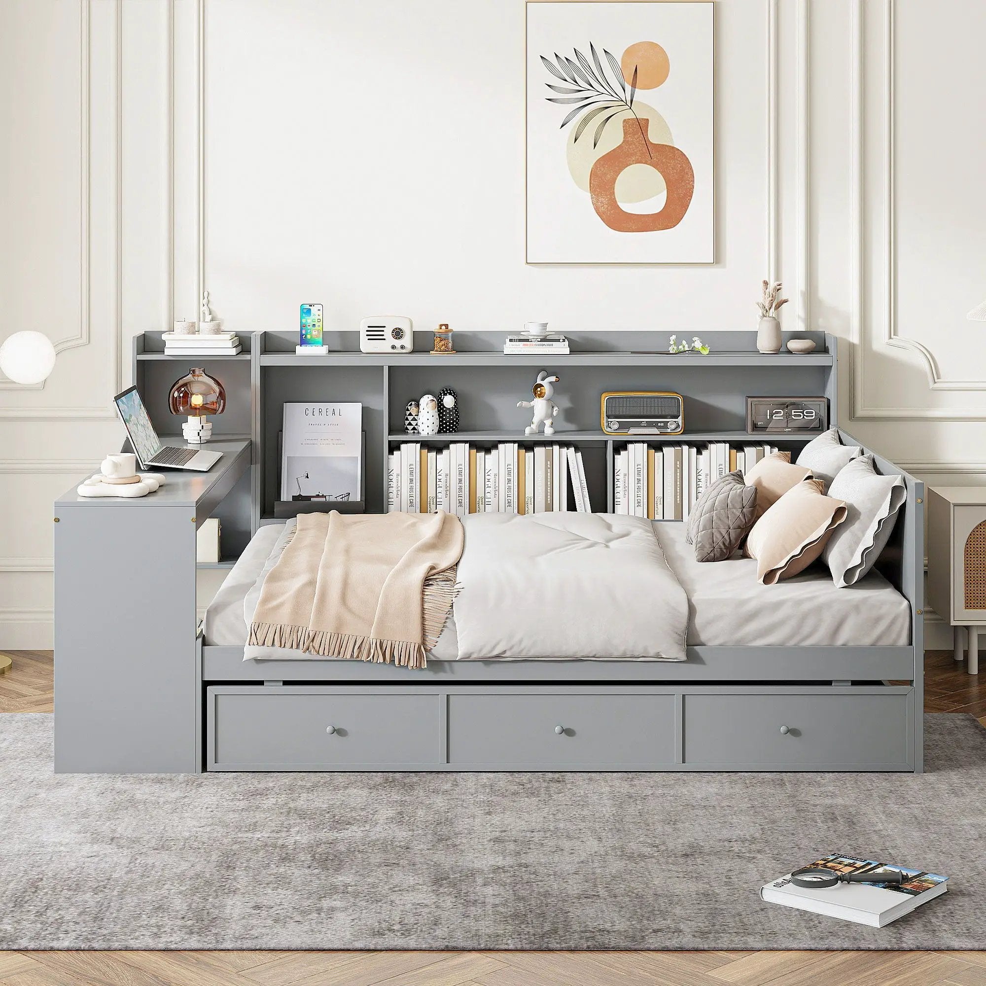 Daybed With 3 Drawers USB Ports And Desk by Unique Piece Furniture