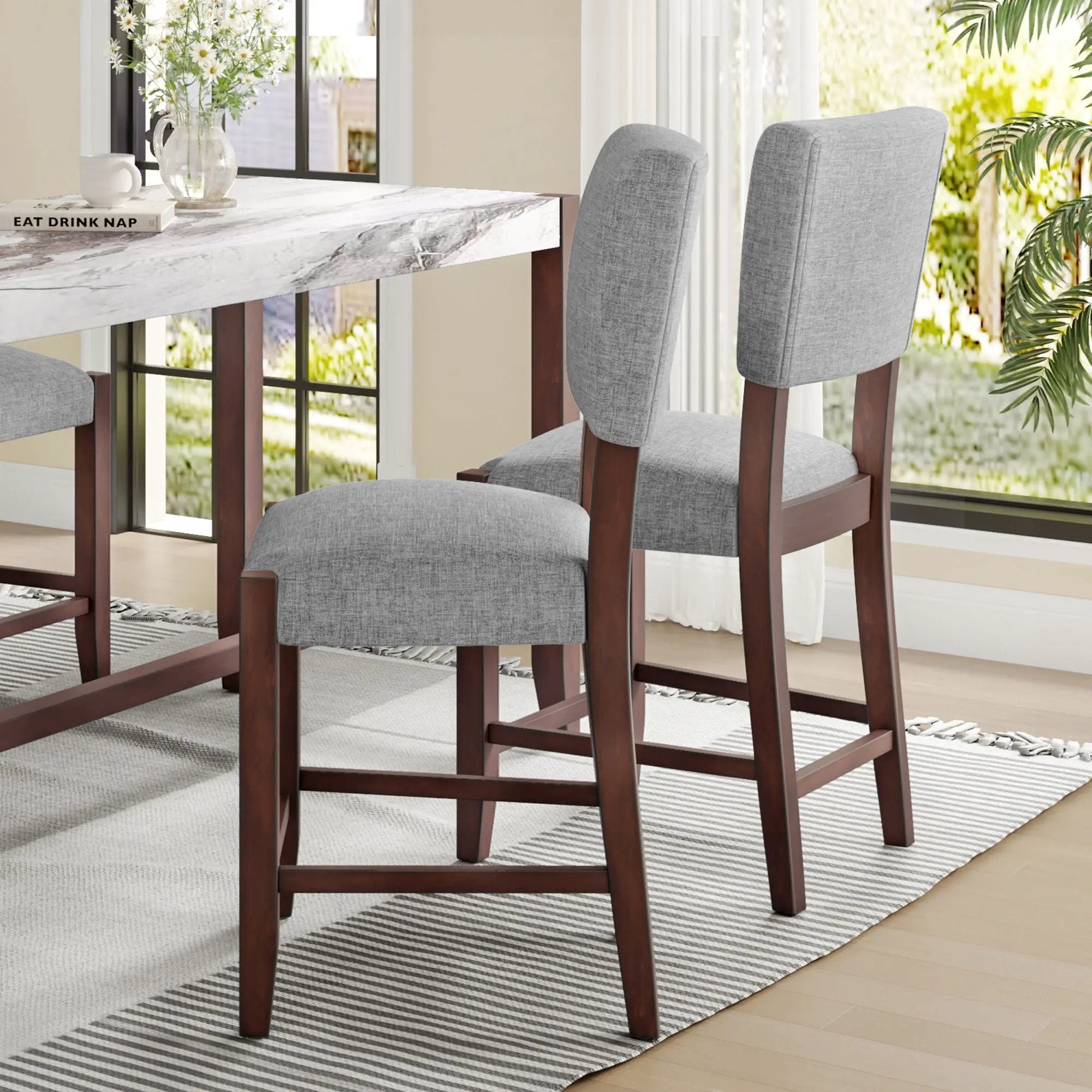 Mid Century Modern Bar Stools, Upholstered Counter Chairs by Unique Piece Furniture