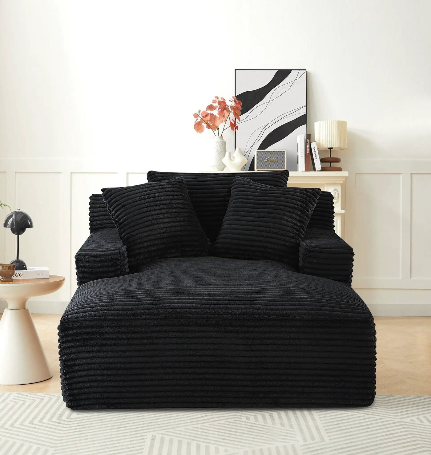 Cloudline - Oversized Chaise Lounge, Modern Comfy Couch With Full Foam Cushioning, Cozy Sleeper Sofabed by Unique Piece Furniture