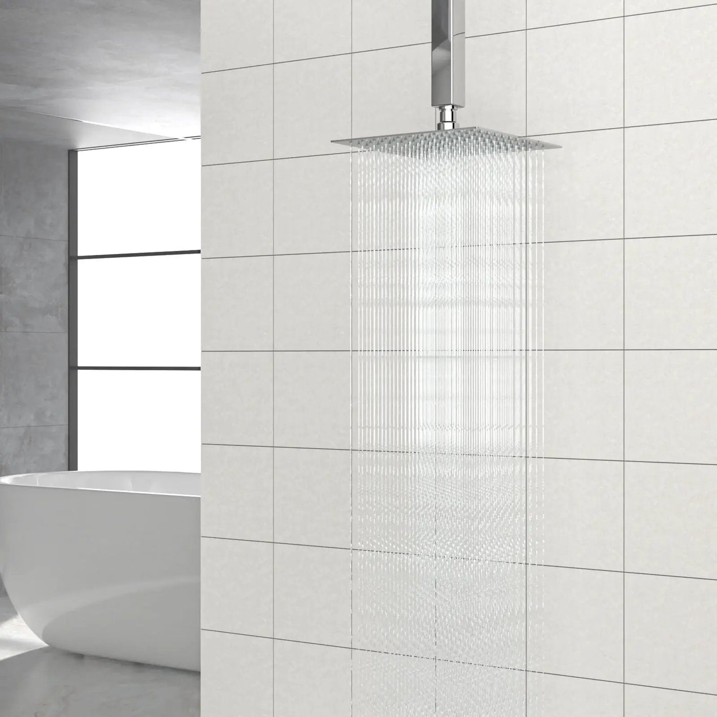 8" Square Rain Shower Head, Ceiling / Wall Mount Stainless Steel Bath Fixture by HouseOfZazla