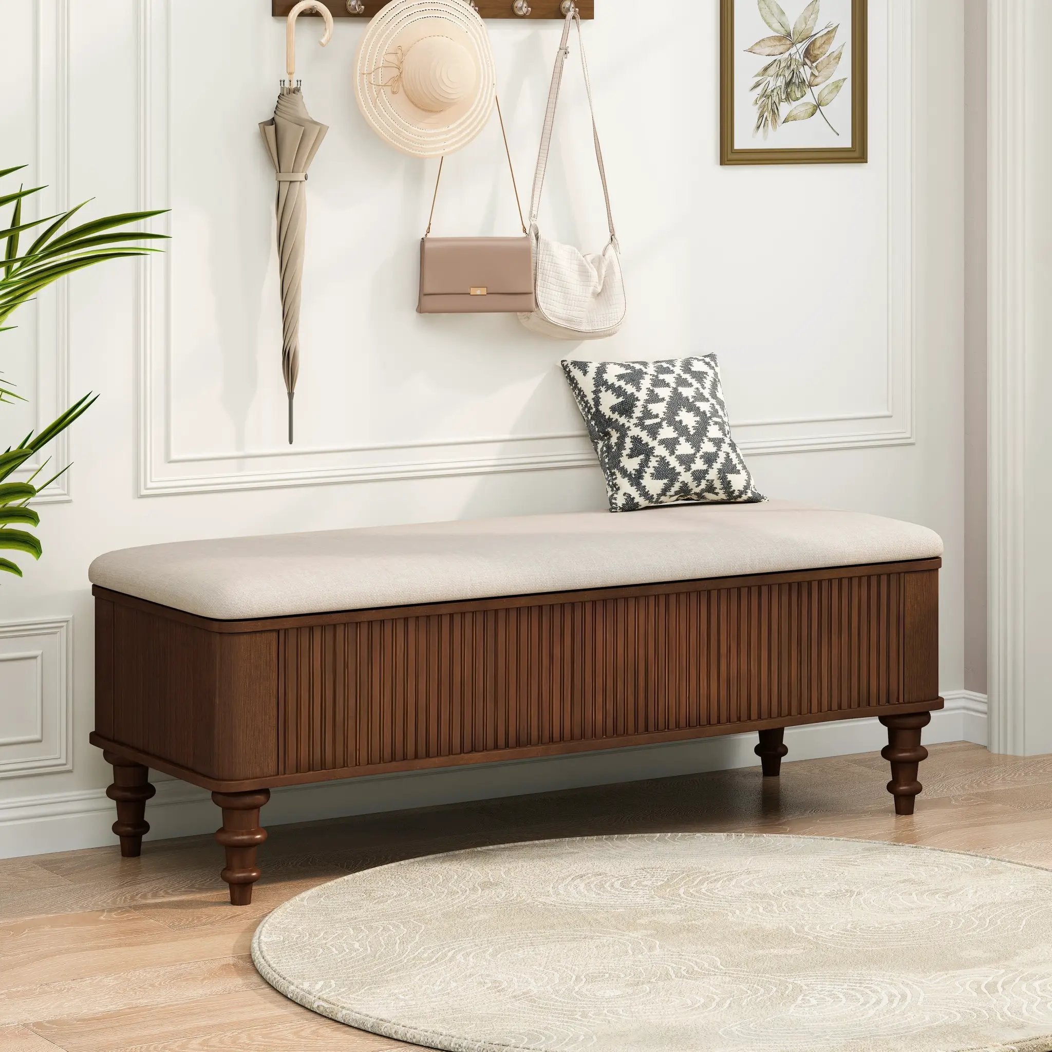 50.8-Inch Multi-Functional Storage Ottoman Bench by HouseOfZazla