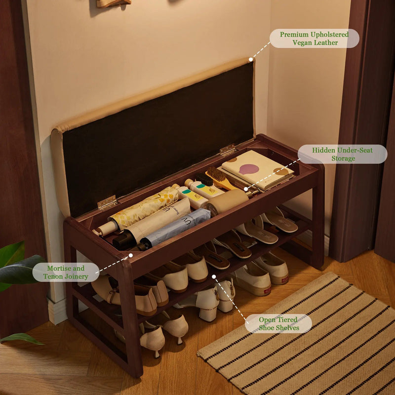 Wood Shoe Storage Bench by HouseOfZazla