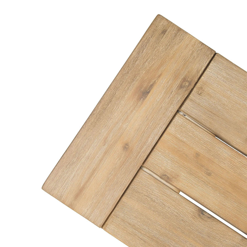Outdoor Bench With Slat Panel Design And Acacia Wood Frame by HouseOfZazla
