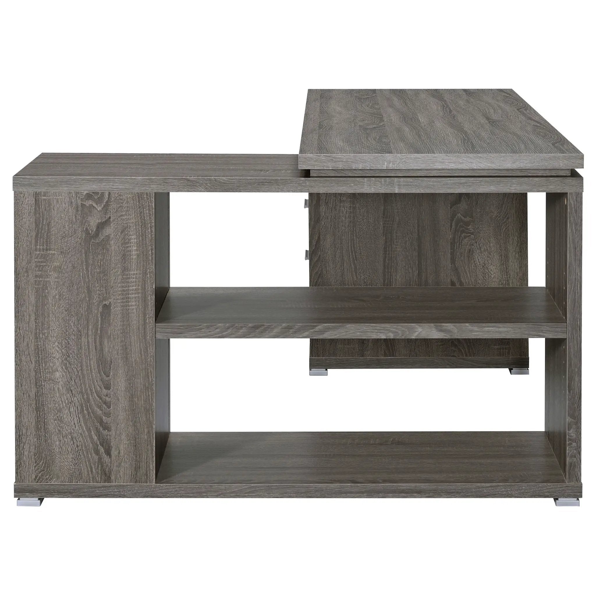 Yvette 60-inch 3-drawer L-Shape Computer Desk Weathered Grey by Unique Piece Furniture