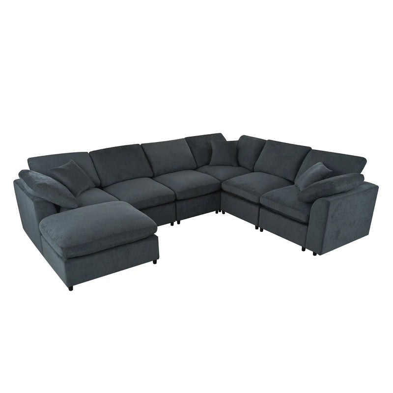 U_Style 120.8" Extra Large Modular Sectional Sofa by HouseOfZazla