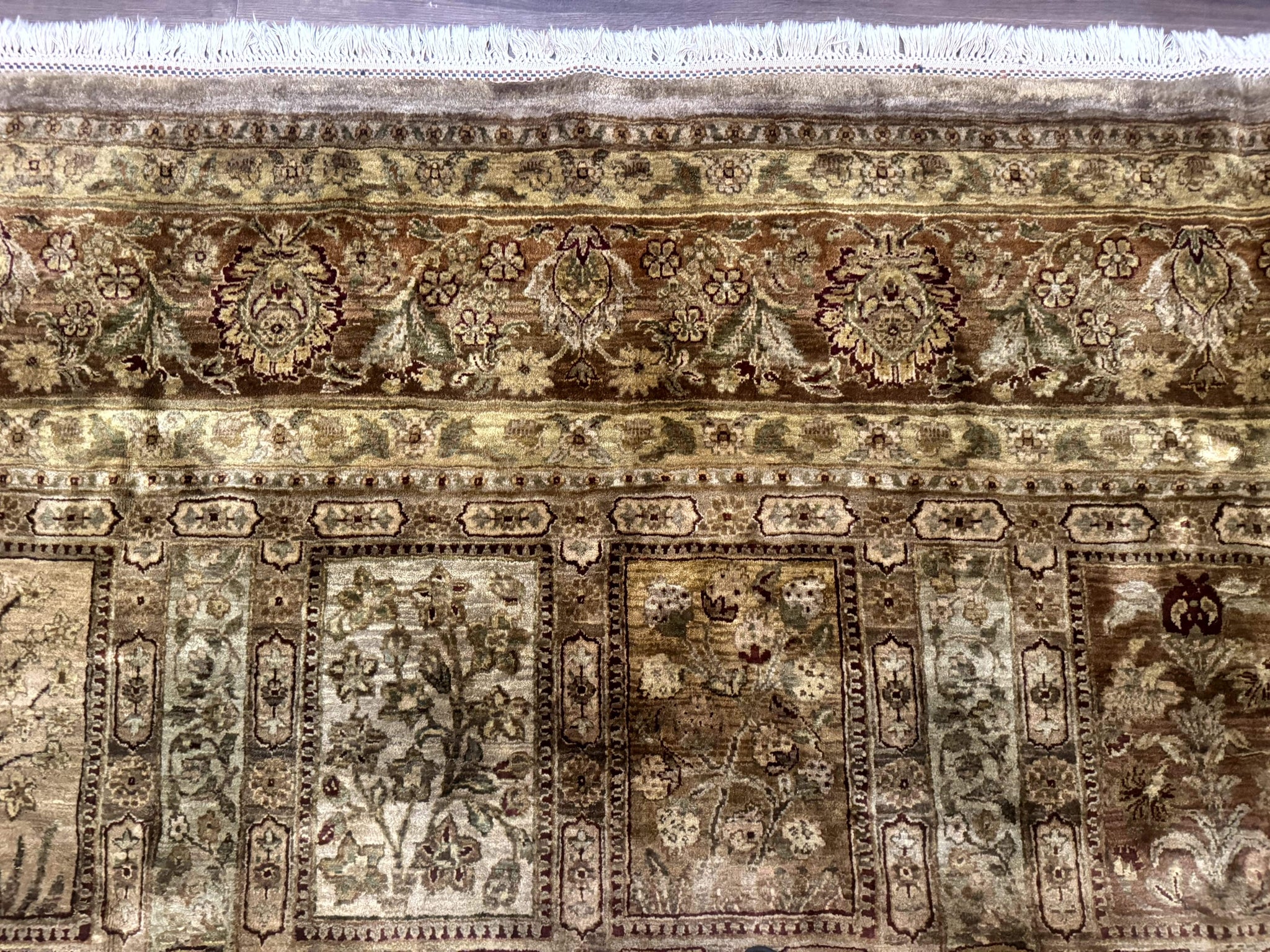 Large Indian Wool Rug 12x14, Wool Handmade Panel Design Carpet, Traditional, Palace Size by Jewel Rugs