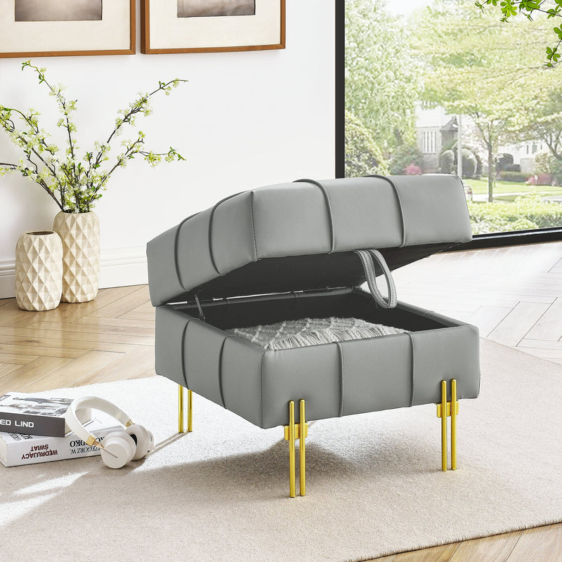 22 Inches Anti-Scratch Leather Storage Ottoman by HouseOfZazla