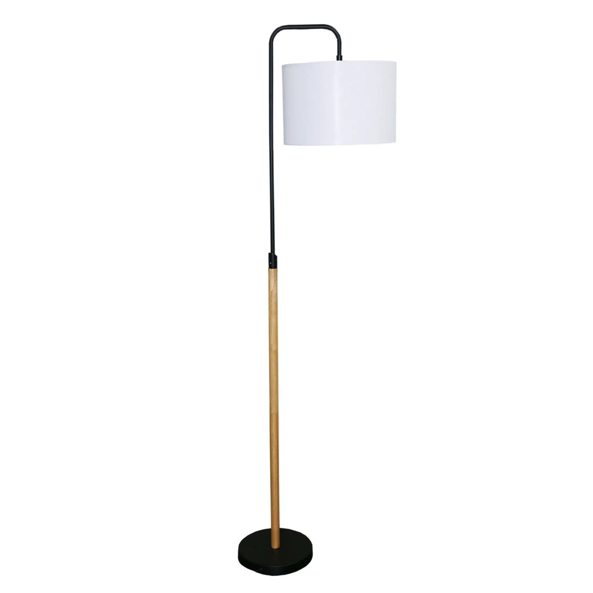 Lior - Arc Floor Lamp With Cylinder Shade - Black by HouseOfZazla