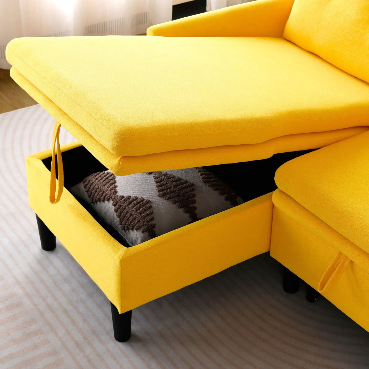 L-Shaped Reversible Chaise Sectional Sofa With Storage by HouseOfZazla