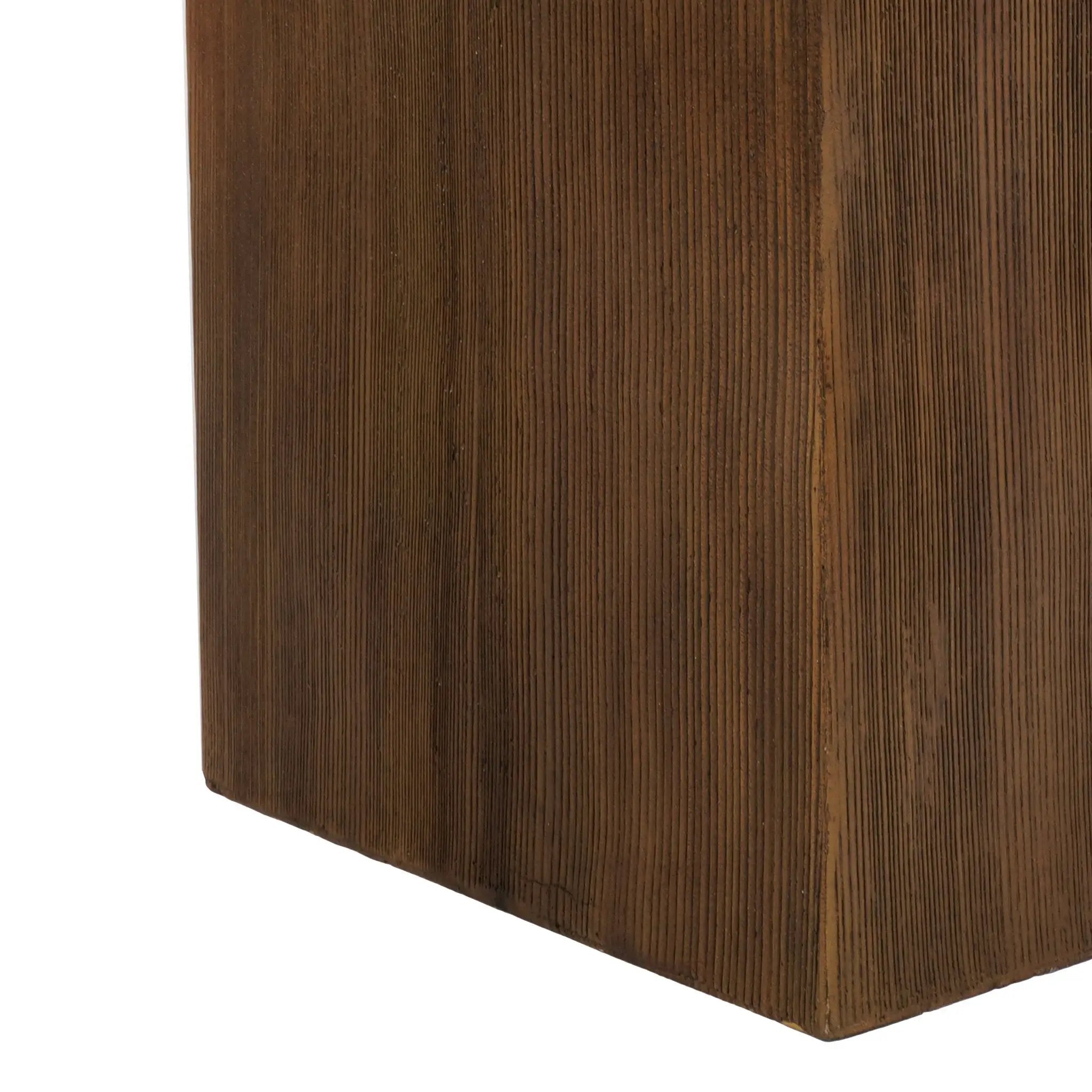 Mgo Square Side Table With Faux Stone Top And Wood Frame - Antique White / Natural Wood by HouseOfZazla