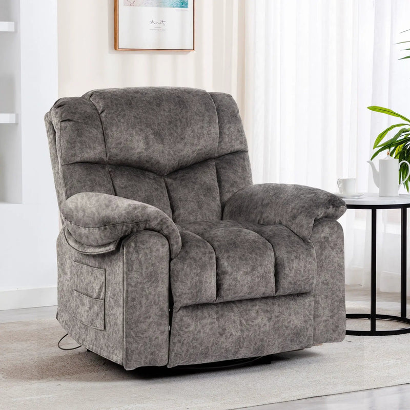 Swivel And Rocking Recliner Chair With Massage And Heating by Unique Piece Furniture
