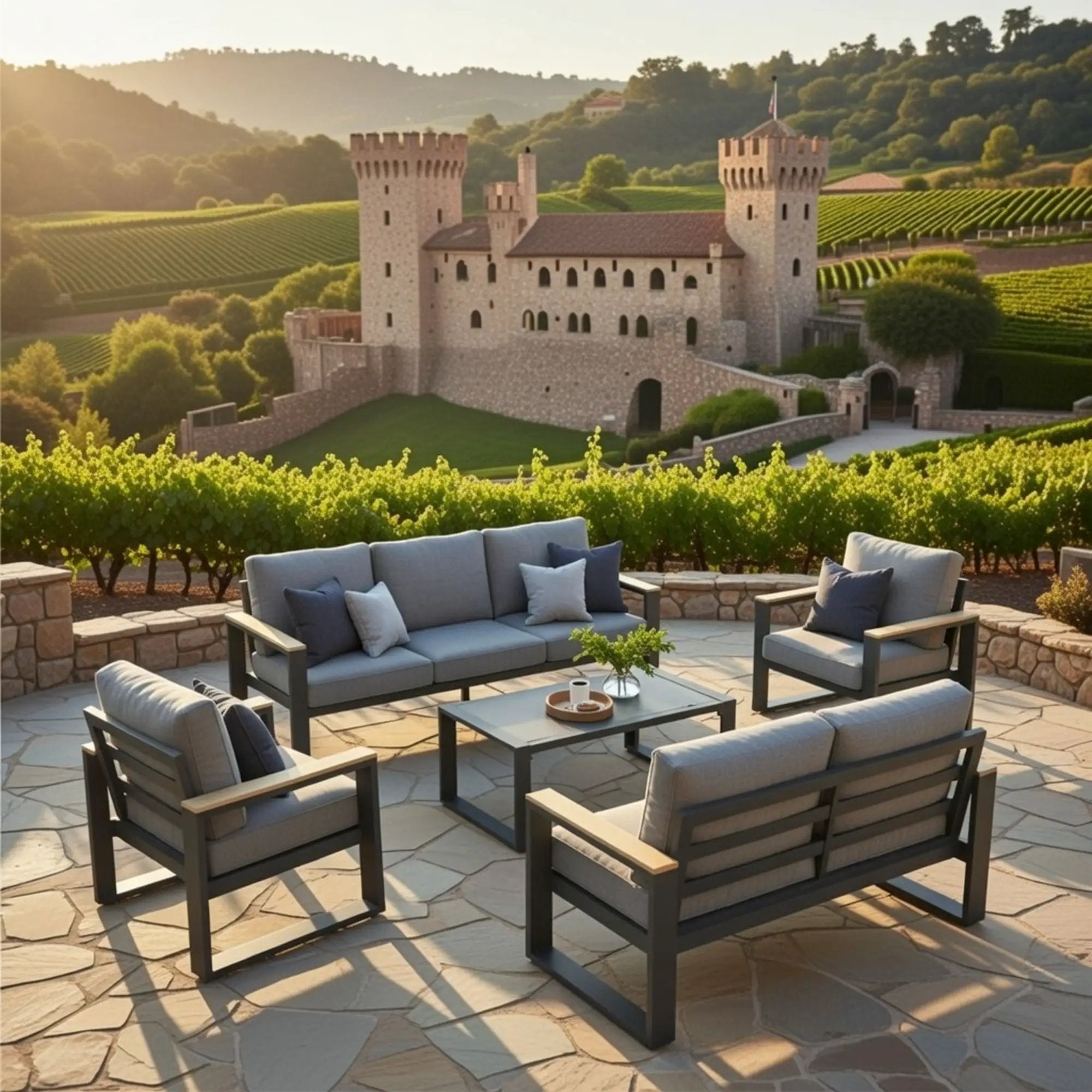 Modern Outdoor Sofa Set With Coffee Table by HouseOfZazla