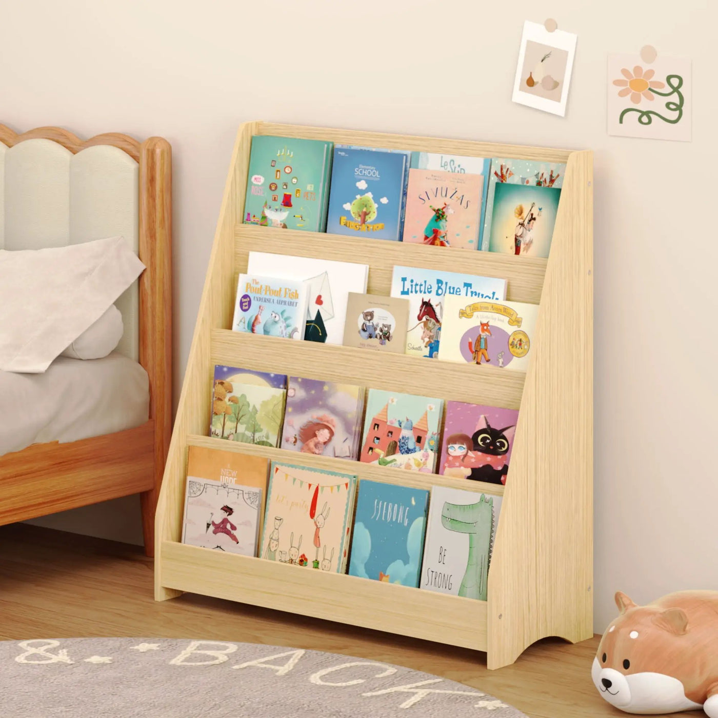 4 Tier Bookshelf, Toddler Book Display Shelves by Unique Piece Furniture