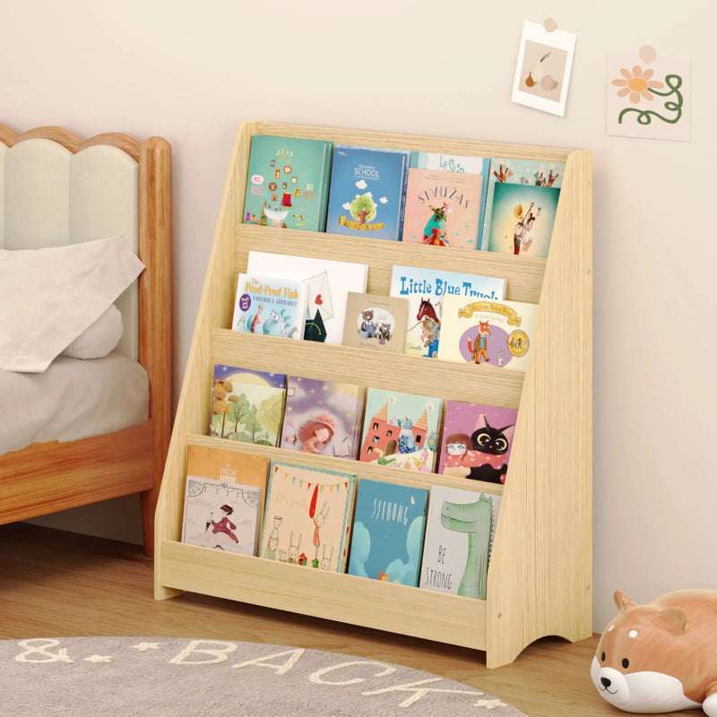 4 Tier Bookshelf, Toddler Book Display Shelves by Unique Piece Furniture