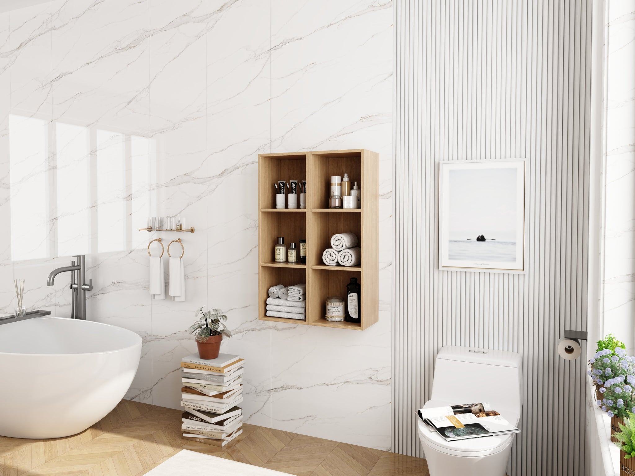 24 Inch Wall Mounted Storage Shelves Combination by HouseOfZazla