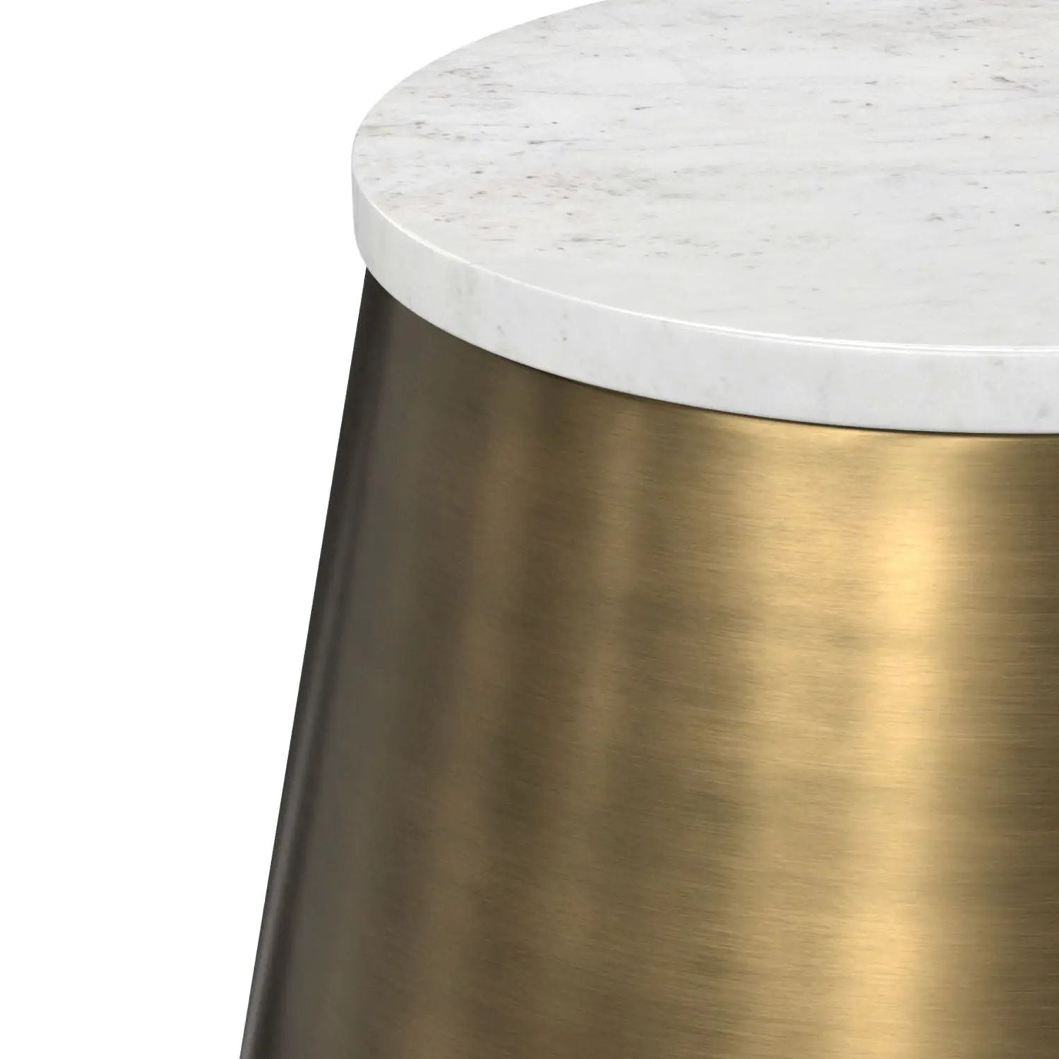 Benning - Side Table - Antique Brass / White by HouseOfZazla