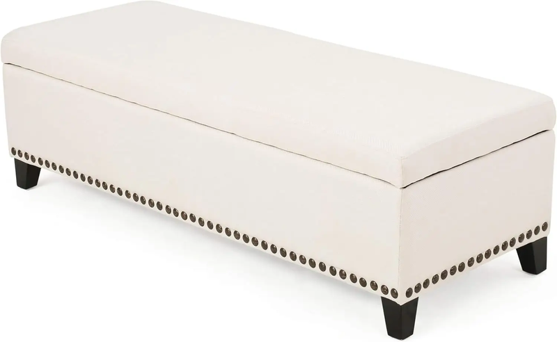 Storage Ottoman, Storage Bench with Safety Close Hinge by HouseOfZazla