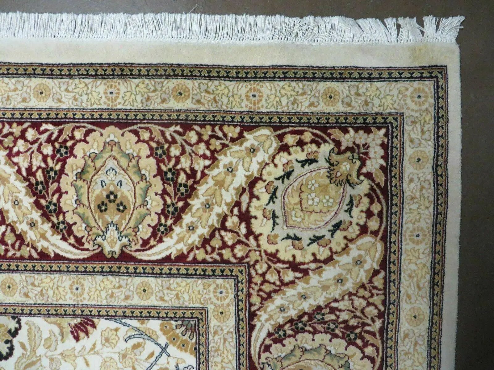 9' X 12' Vintage Handmade Wool Rug Pakistani Floral Design Nice Vegetable Dye by Jewel Rugs