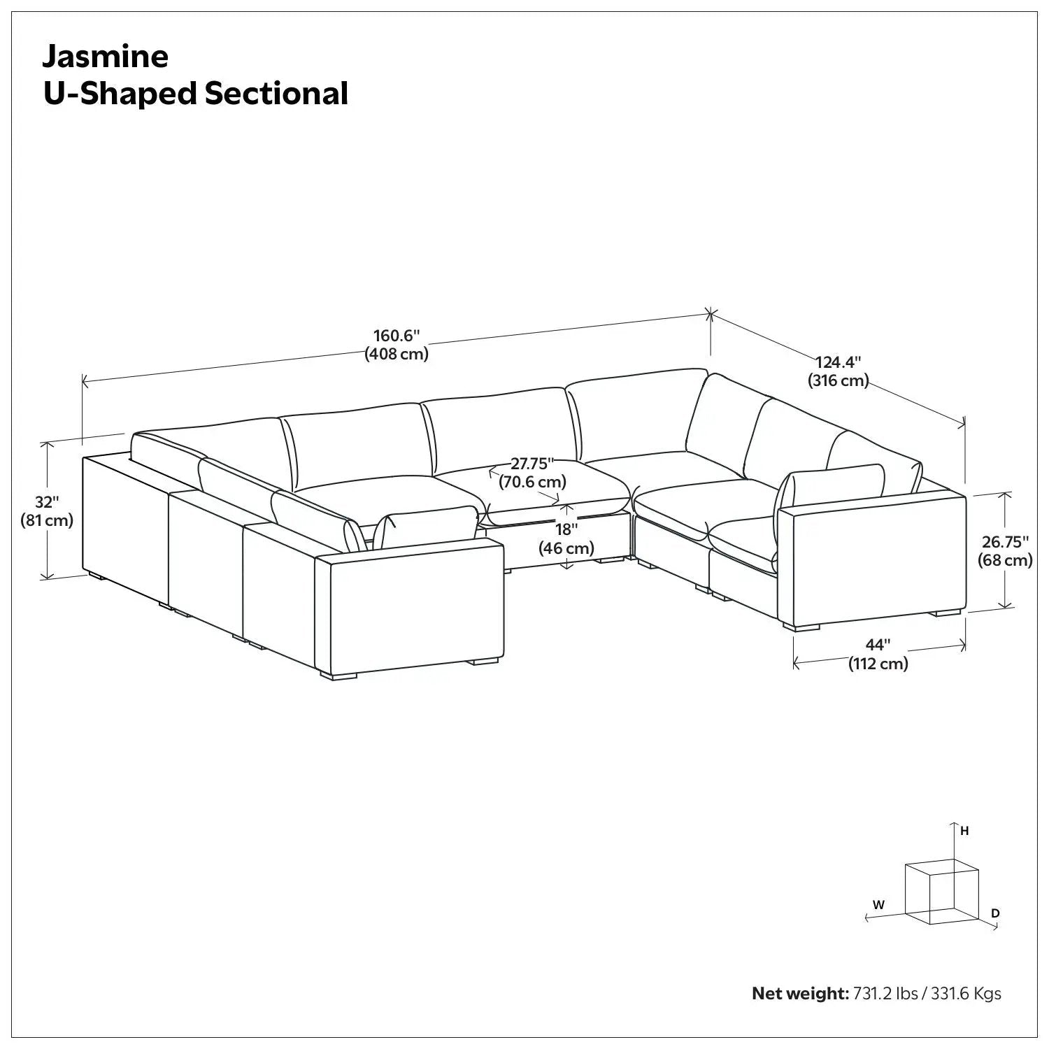 Jasmine - Handcrafted Sectional Sofa by Unique Piece Furniture