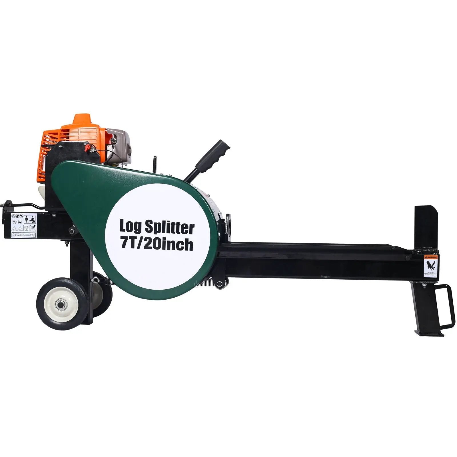 Portable Double Flywheel Electric Log Splitter 7 Ton Gas Log Splitter With Auto Return Steel - Gray by HouseOfZazla