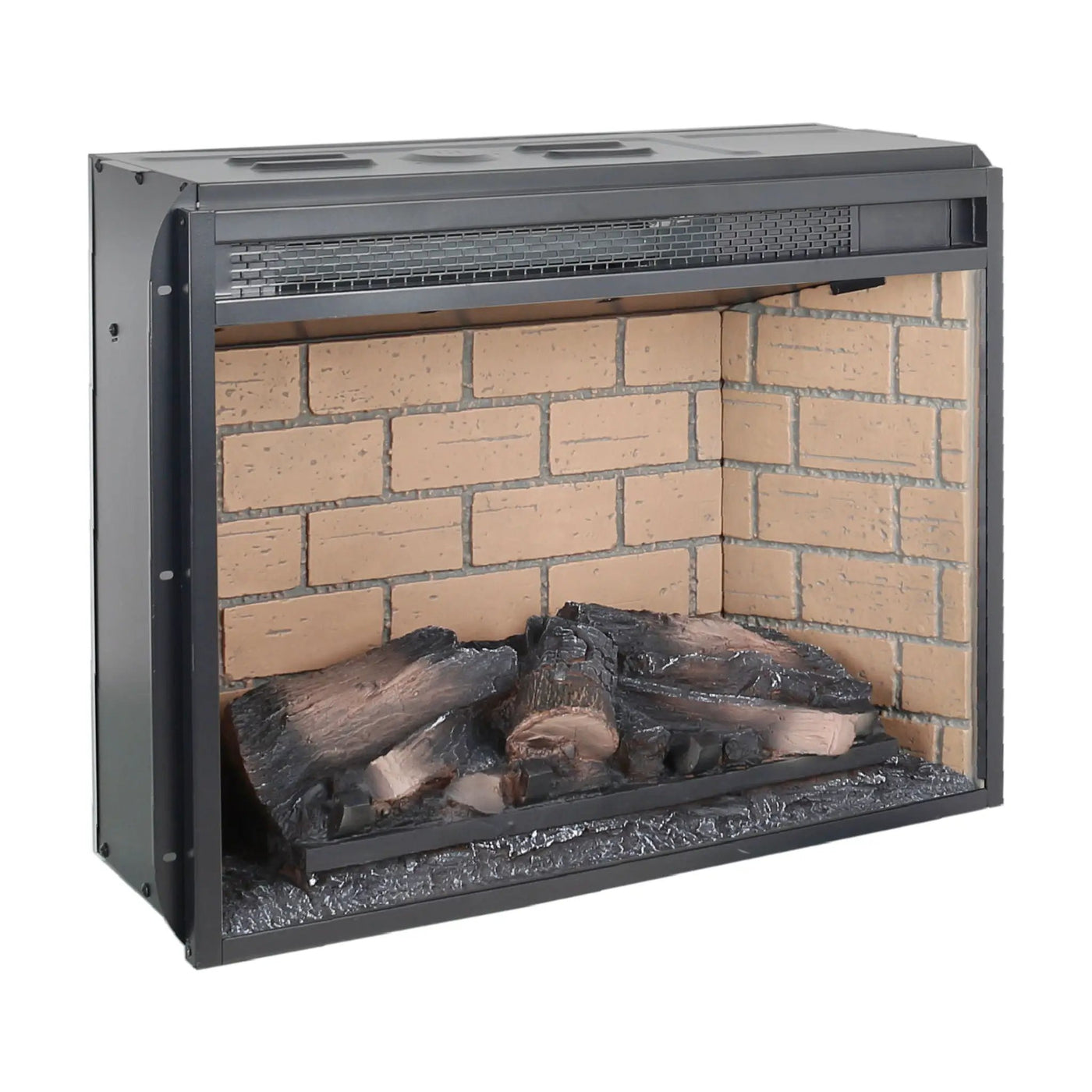 Infrared Quartz Heater Fireplace Insert -Woodlog Version With Brick by HouseOfZazla