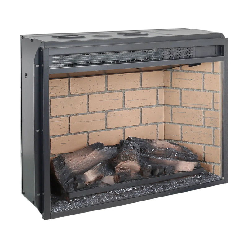 Infrared Quartz Heater Fireplace Insert -Woodlog Version With Brick by HouseOfZazla