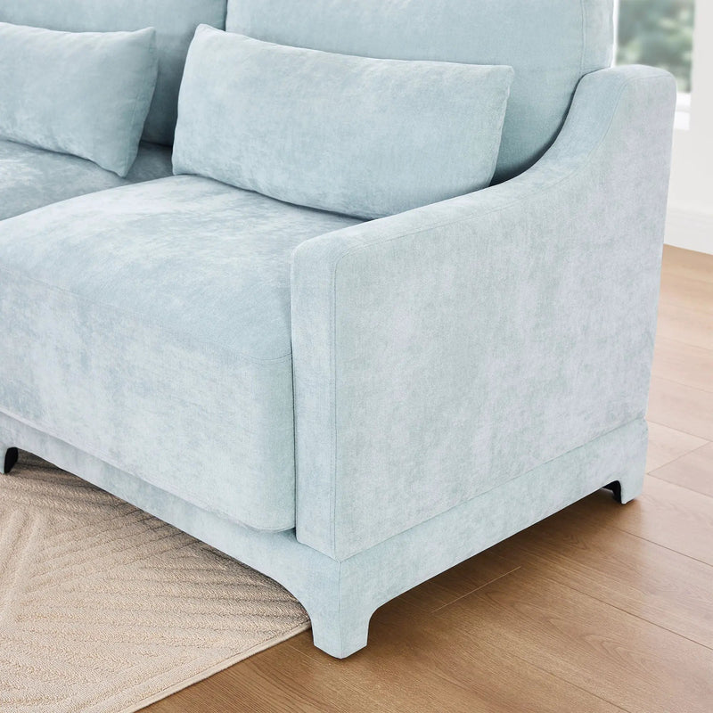 Stylish Sofa With Ottoman And Lumbar Pillows, Ergonomic Design by HouseOfZazla
