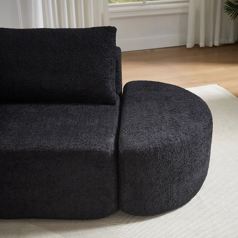 V-Shaped Modular Sofa Set in Chenille Fabric by HouseOfZazla