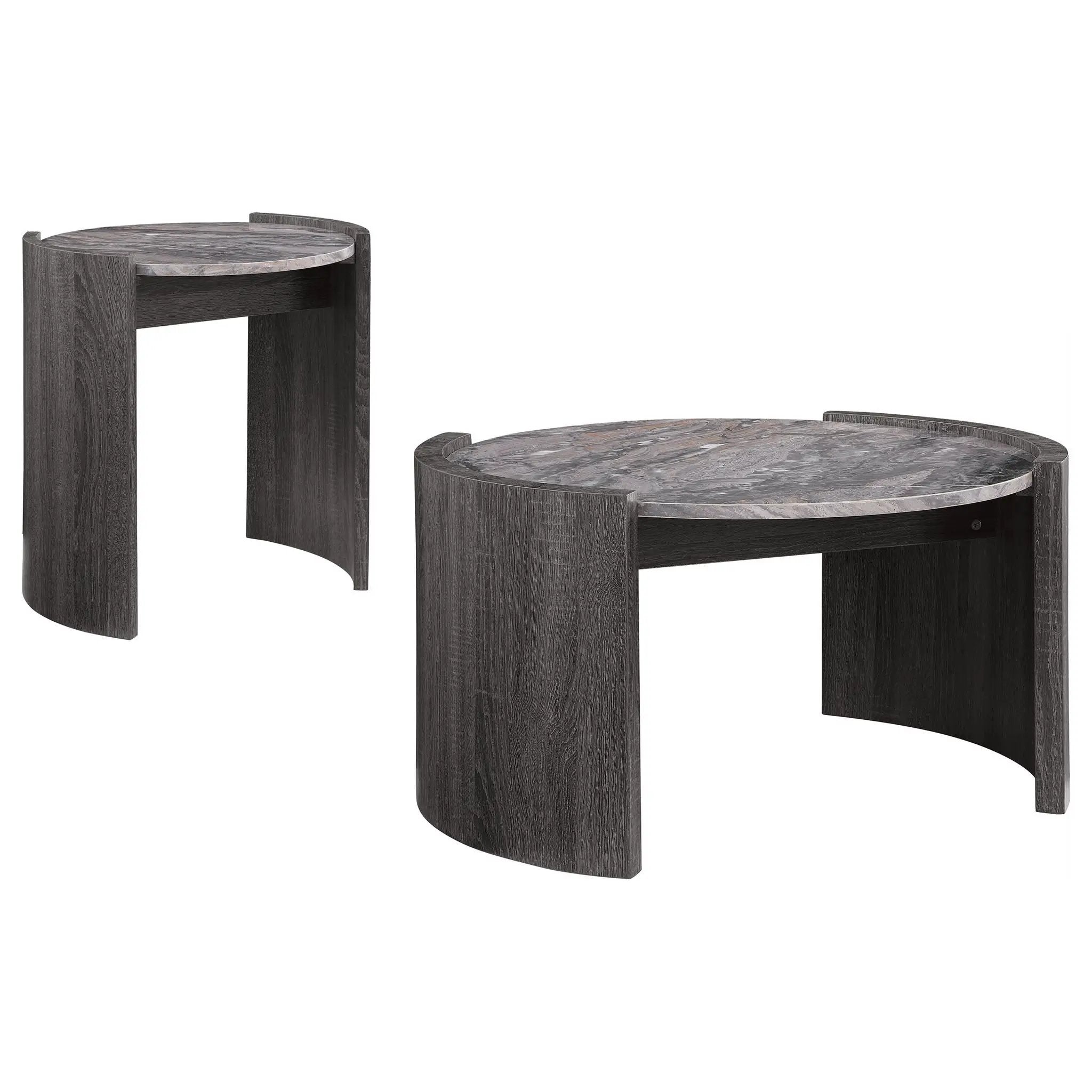 Zende - 2 Piece Coffee And End Table Set - Gray by HouseOfZazla