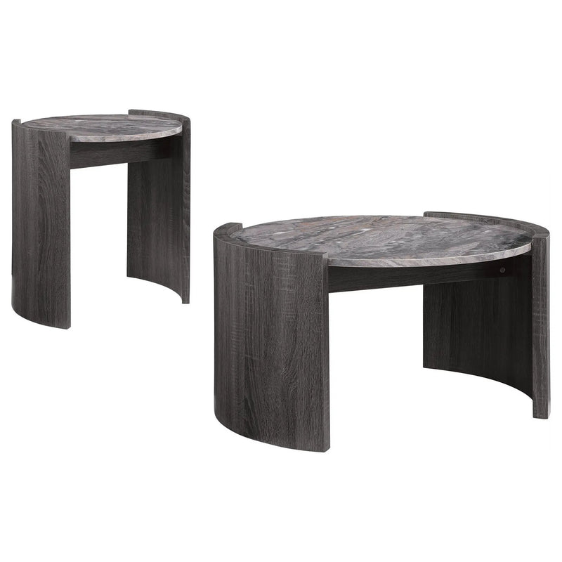 Zende - 2 Piece Coffee And End Table Set - Gray by HouseOfZazla
