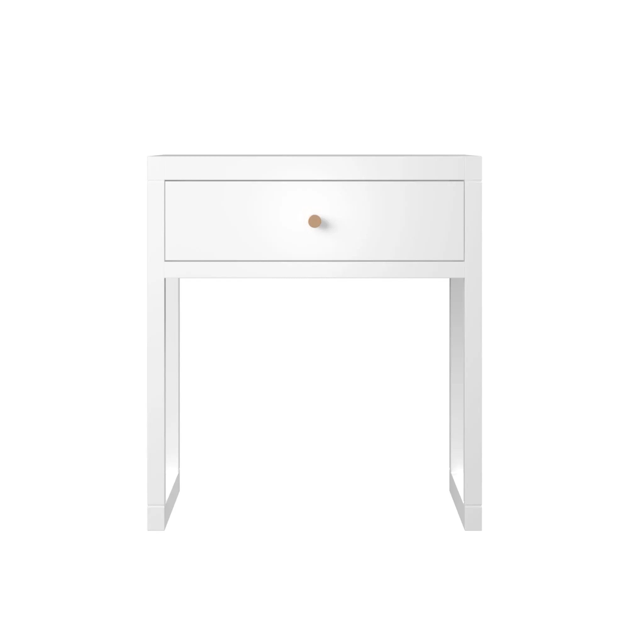 Nightstand With Drawer, Minimalist Bedside Table, Compact End Table For Bedroom - White by Unique Piece Furniture