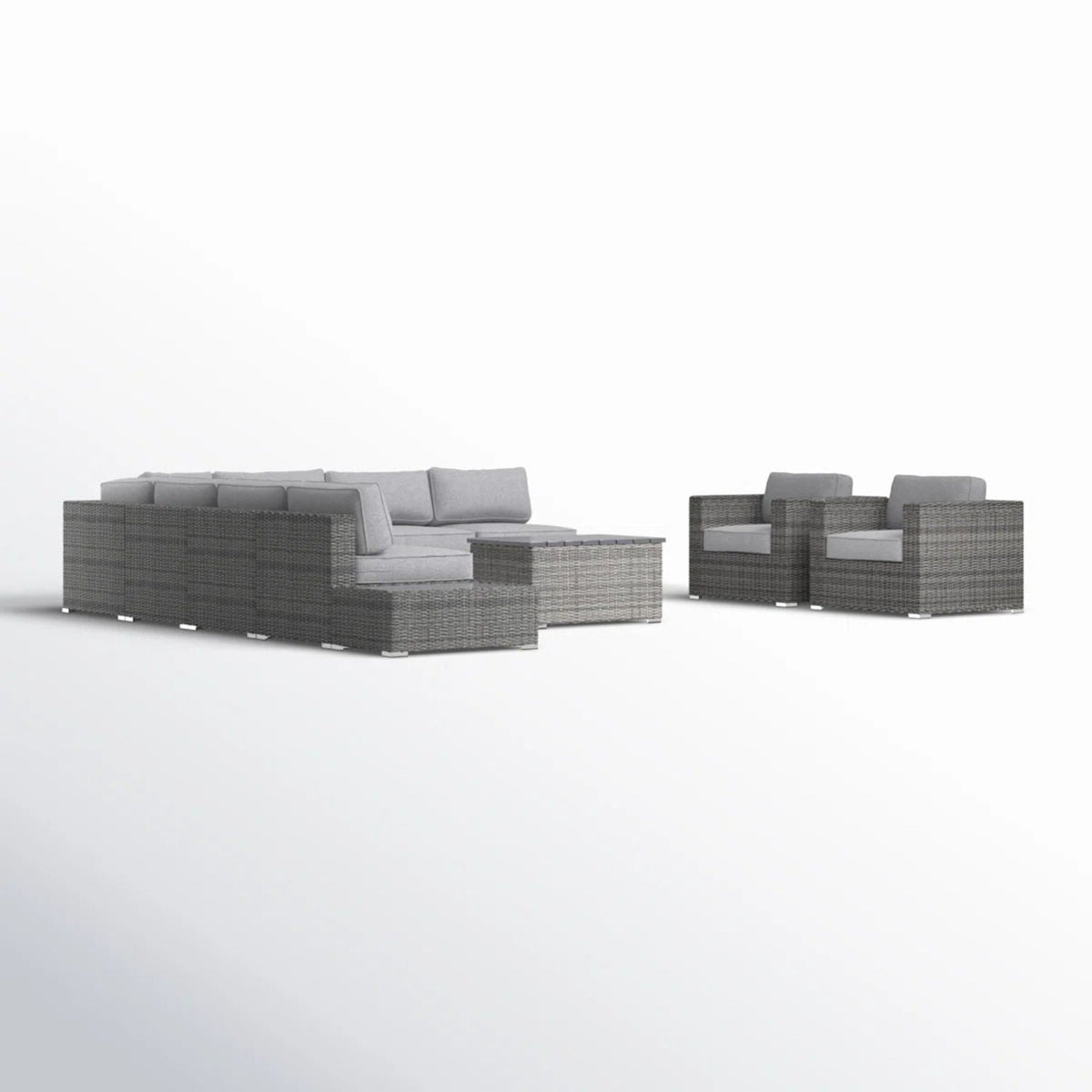 Wicker Sectional Seating Group With Cushions, photo 14 of 28